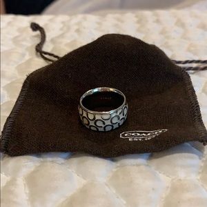 100% Authentic Coach cream C ring size 8